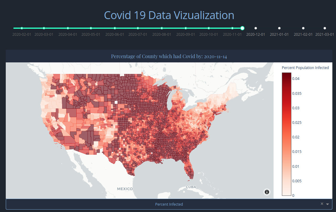 COVID-19 visualization project screenshot